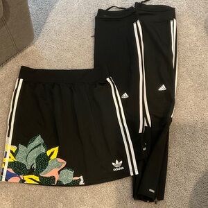 Adidas Lot Black Skirt and Leggings with Colorful Print